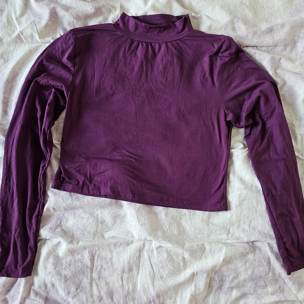 COTTON CANDY COUTURE stretchy soft comfy comfortable plum purple long sleeve NEW